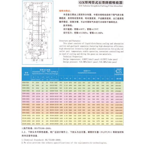 GX型列管式石墨降膜吸收器